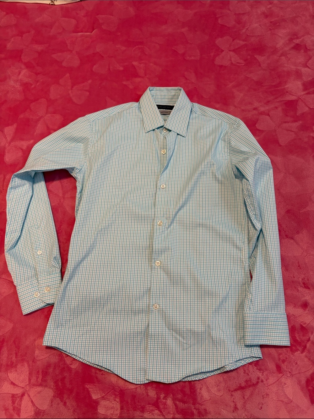 Boys Light Blue Check Dress Shirt - Classic Button-Down